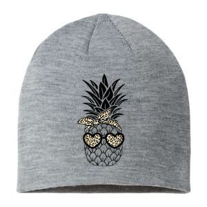 Pineapple Wearing Glasses Leopard Fun Pineapple Sustainable Beanie