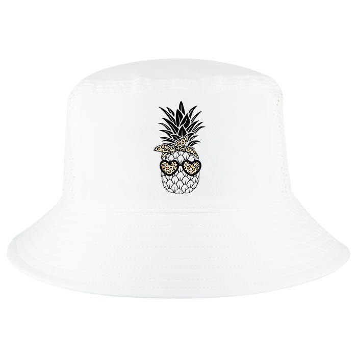 Pineapple Wearing Glasses Leopard Fun Pineapple Cool Comfort Performance Bucket Hat