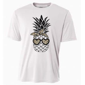 Pineapple Wearing Glasses Leopard Fun Pineapple Cooling Performance Crew T-Shirt