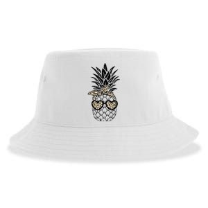 Pineapple Wearing Glasses Leopard Fun Pineapple Sustainable Bucket Hat