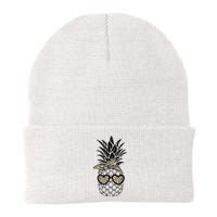 Pineapple Wearing Glasses Leopard Fun Pineapple Knit Cap Winter Beanie