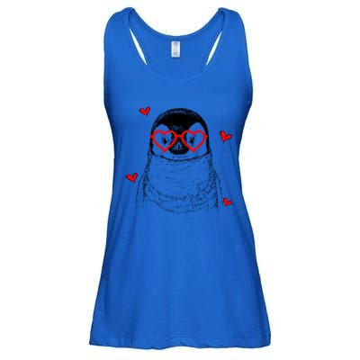 Penguin With Heart Glasses Valentines Day Penguin Lover Great Gift Ladies Essential Flowy Tank