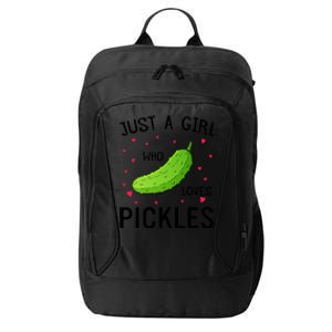 Pickle With Hearts Graphic Just A Who Loves Pickles Cute Gift City Backpack