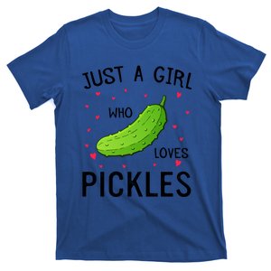 Pickle With Hearts Graphic Just A Who Loves Pickles Cute Gift T-Shirt