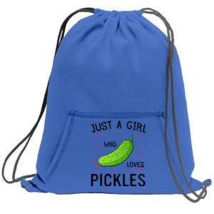 Pickle With Hearts Graphic Just A Who Loves Pickles Cute Gift Sweatshirt Cinch Pack Bag