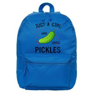 Pickle With Hearts Graphic Just A Who Loves Pickles Cute Gift 16 in Basic Backpack