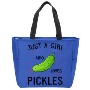 Pickle With Hearts Graphic Just A Who Loves Pickles Cute Gift Zip Tote Bag