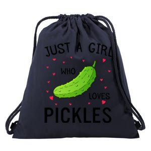 Pickle With Hearts Graphic Just A Who Loves Pickles Cute Gift Drawstring Bag