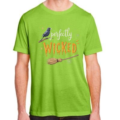 Perfectly Wicked Halloween Women Witchy Raven Broom Adult ChromaSoft Performance T-Shirt