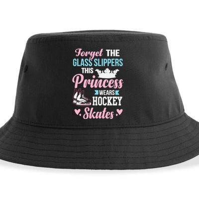 Princess Wears Hockey Skates Forget The Glass Slippers Sustainable Bucket Hat