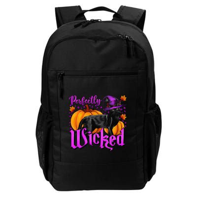 Perfectly Wicked Halloween Black Cat Witch Hat Pumpkin Backpack