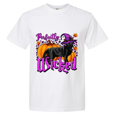 Perfectly Wicked Halloween Black Cat Witch Hat Pumpkin Garment-Dyed Heavyweight T-Shirt