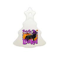 Perfectly Wicked Halloween Black Cat Witch Hat Pumpkin Ceramic Tree Ornament