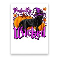 Perfectly Wicked Halloween Black Cat Witch Hat Pumpkin Poster