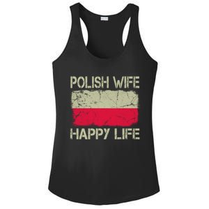 Polish Wife Happy Life Poland Flag Funny Husband Gift Ladies PosiCharge Competitor Racerback Tank