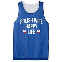 Polish Wife Happy Life Cute Gift Mesh Reversible Basketball Jersey Tank