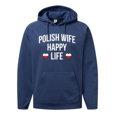 Polish Wife Happy Life Cute Gift Performance Fleece Hoodie