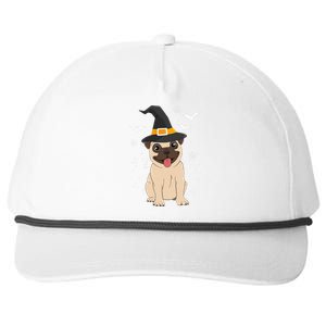 Pug Witch Halloween Dog Puppy Outfit Costume Trick Or Treat Snapback Five-Panel Rope Hat