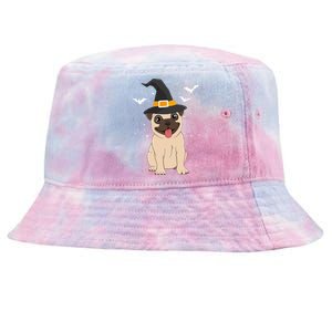 Pug Witch Halloween Dog Puppy Outfit Costume Trick Or Treat Tie-Dyed Bucket Hat