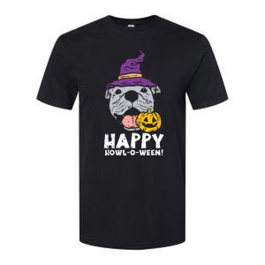 Pitbull Witch Happy Howl O Ween Pumpkin Halloween Pittie Dog Softstyle® CVC T-Shirt