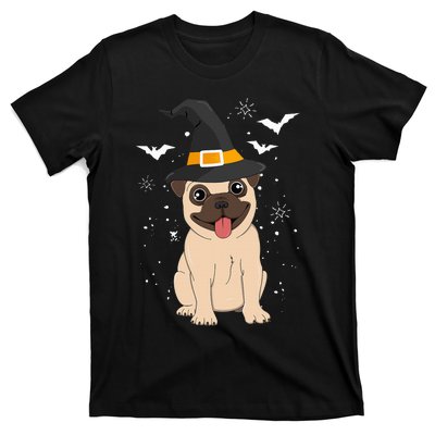 Pug Witch Halloween Dog Puppy Outfit Costume Trick Or Treat T-Shirt