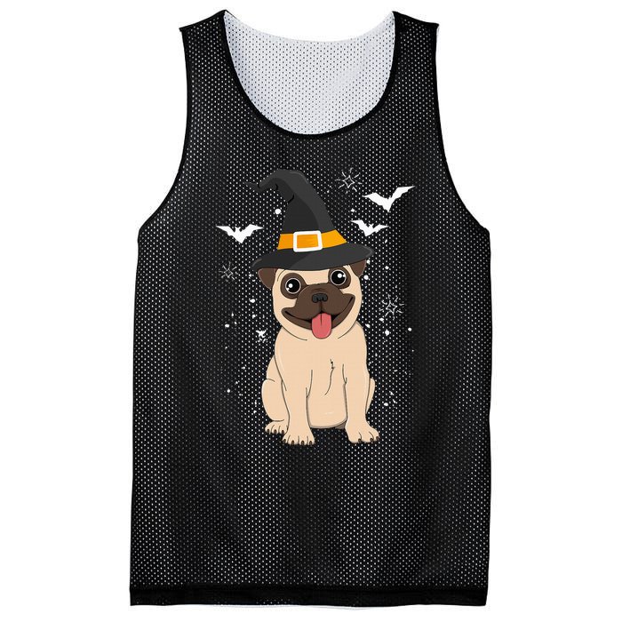 Pug Witch Halloween Dog Puppy Outfit Costume Trick Or Treat Mesh Reversible Basketball Jersey Tank