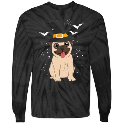 Pug Witch Halloween Dog Puppy Outfit Costume Trick Or Treat Tie-Dye Long Sleeve Shirt