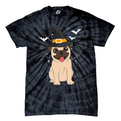 Pug Witch Halloween Dog Puppy Outfit Costume Trick Or Treat Tie-Dye T-Shirt