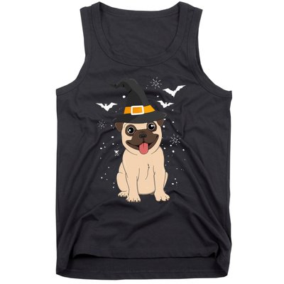 Pug Witch Halloween Dog Puppy Outfit Costume Trick Or Treat Tank Top