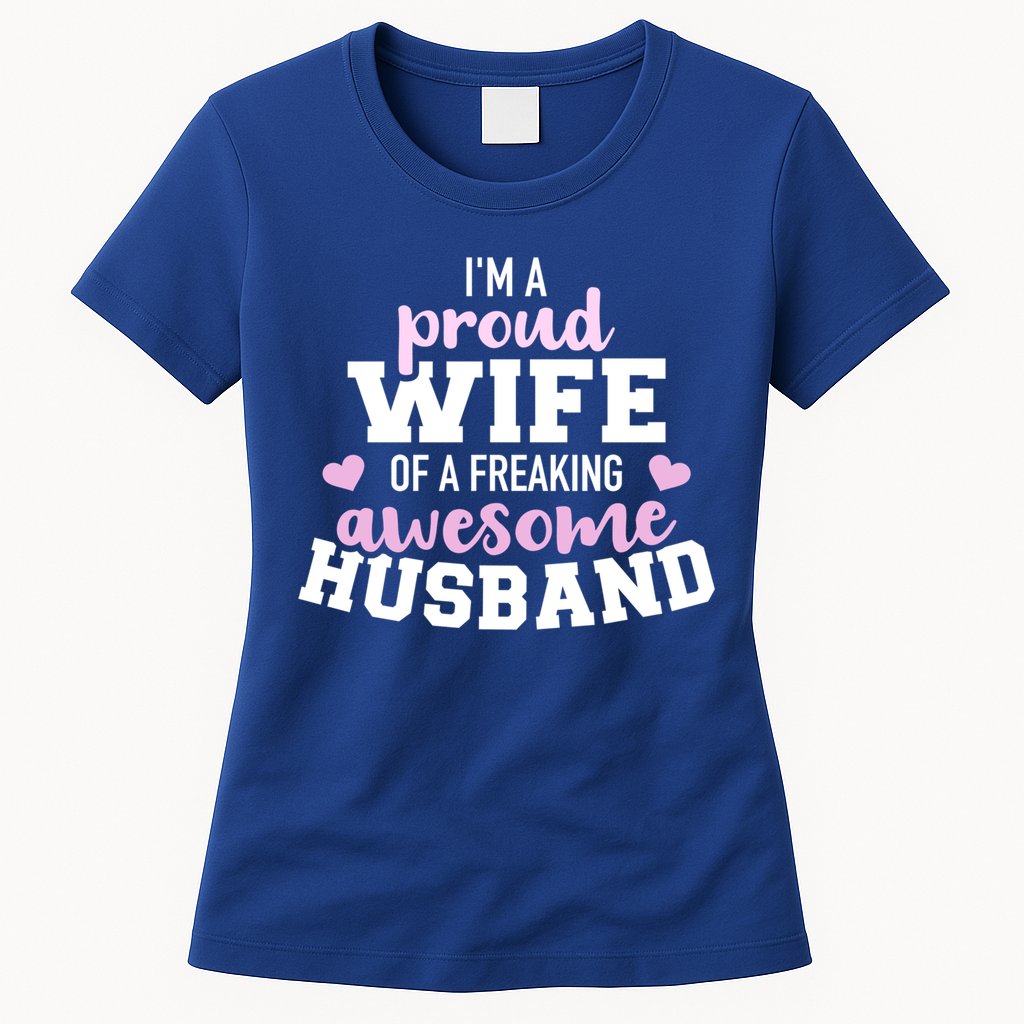 Proud Wife Husband Wedding Anniversary Great Gift Womens T-Shirt