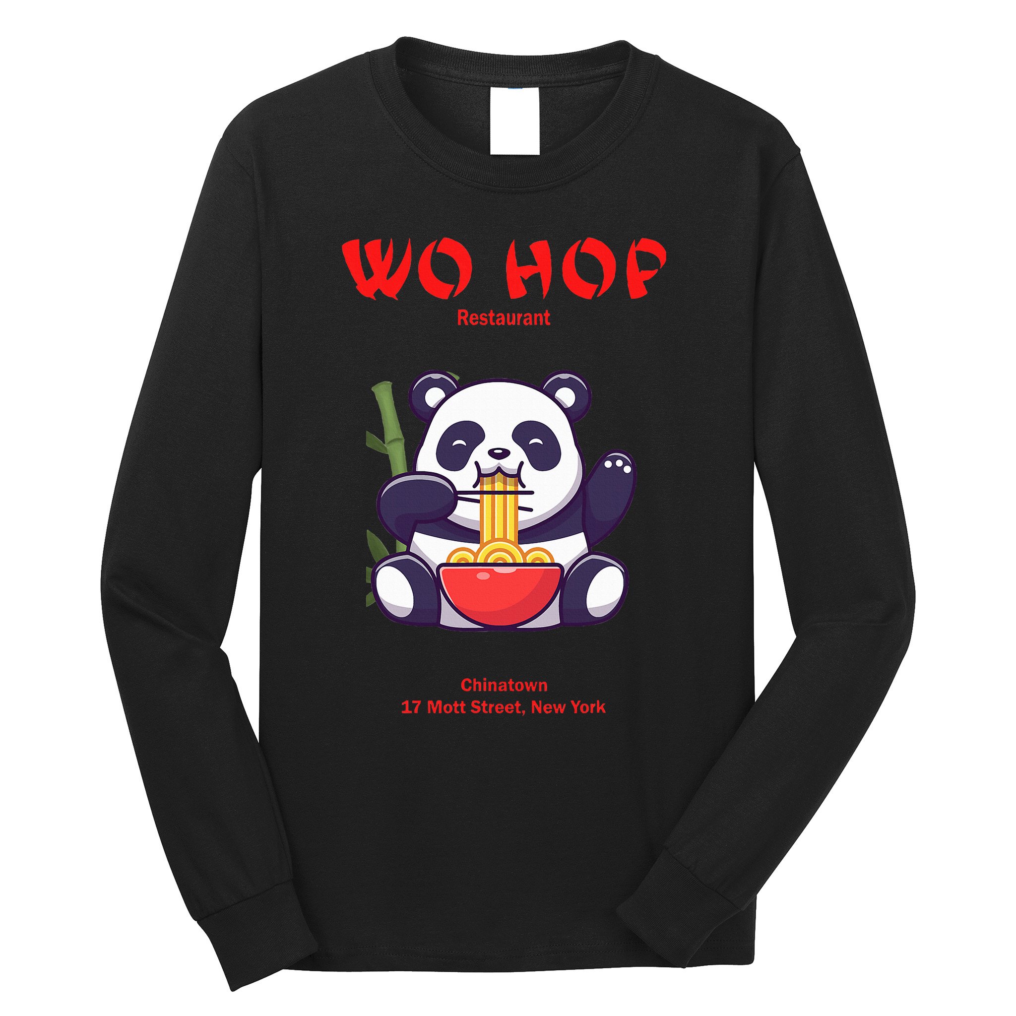 Panda Wo Hop Restaurant Best Bear Long Sleeve Shirt