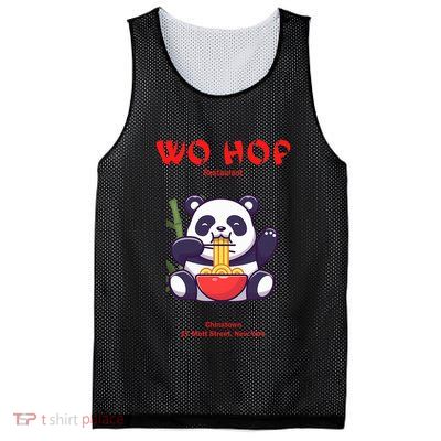 Panda Wo Hop Restaurant Best Bear Mesh Reversible Basketball Jersey Tank