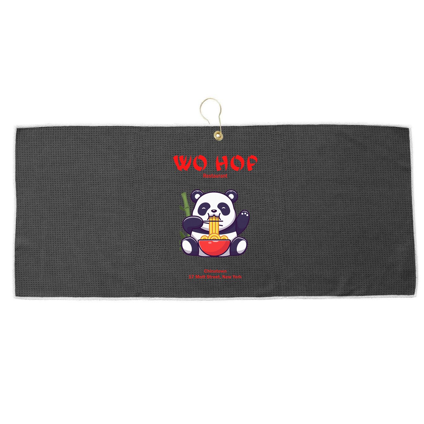 Panda Wo Hop Restaurant Best Bear Large Microfiber Waffle Golf Towel