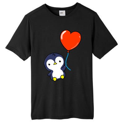 Penguin With Heart Balloon Valentines Day Penguin Great Gift Tall Fusion ChromaSoft Performance T-Shirt