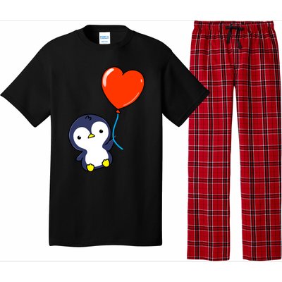 Penguin With Heart Balloon Valentines Day Penguin Great Gift Pajama Set