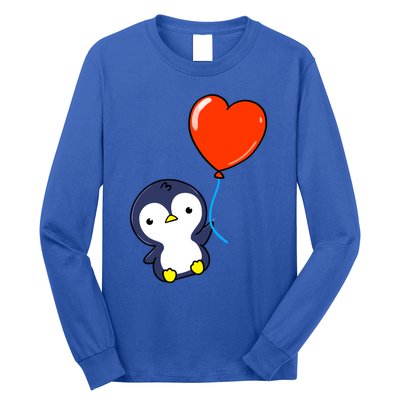 Penguin With Heart Balloon Valentines Day Penguin Great Gift Long Sleeve Shirt