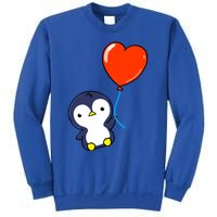 Penguin With Heart Balloon Valentines Day Penguin Great Gift Sweatshirt