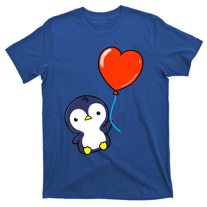 Penguin With Heart Balloon Valentines Day Penguin Great Gift T-Shirt