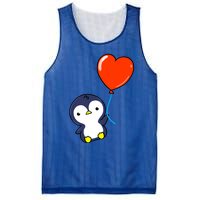 Penguin With Heart Balloon Valentines Day Penguin Great Gift Mesh Reversible Basketball Jersey Tank