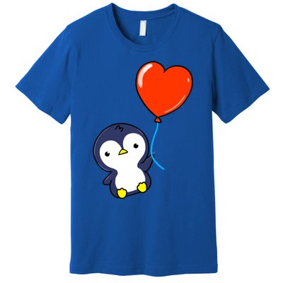 Penguin With Heart Balloon Valentines Day Penguin Great Gift Premium T-Shirt