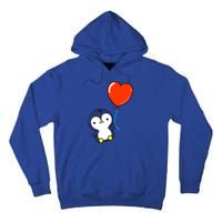 Penguin With Heart Balloon Valentines Day Penguin Great Gift Tall Hoodie