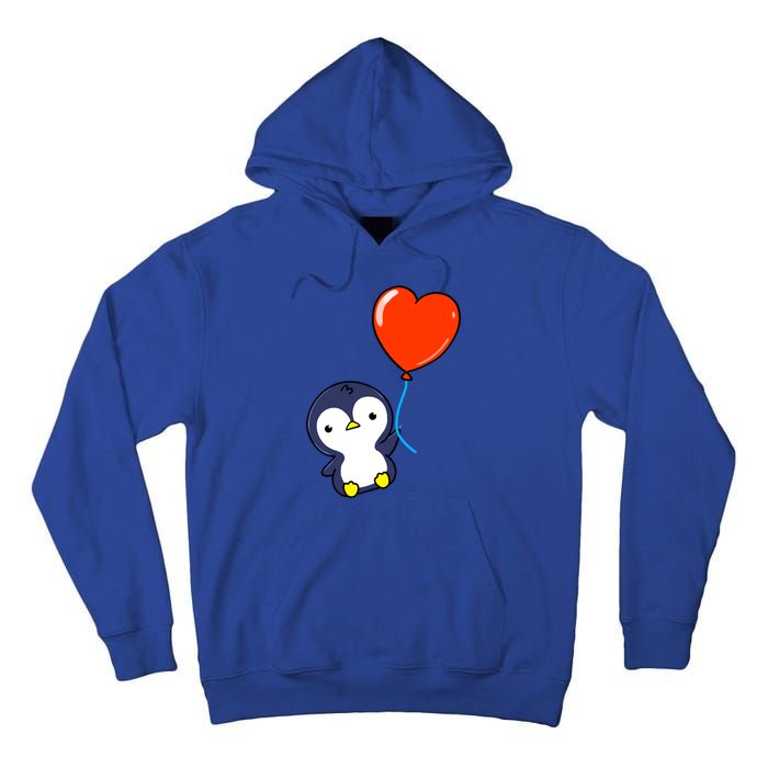 Penguin With Heart Balloon Valentines Day Penguin Great Gift Tall Hoodie