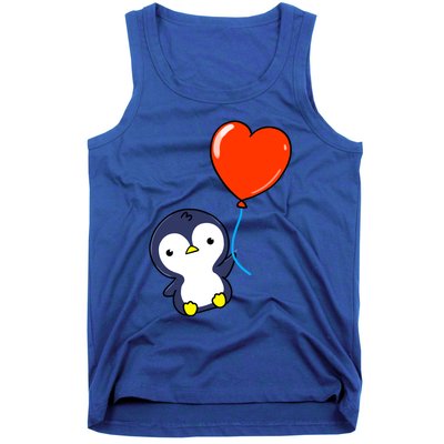 Penguin With Heart Balloon Valentines Day Penguin Great Gift Tank Top