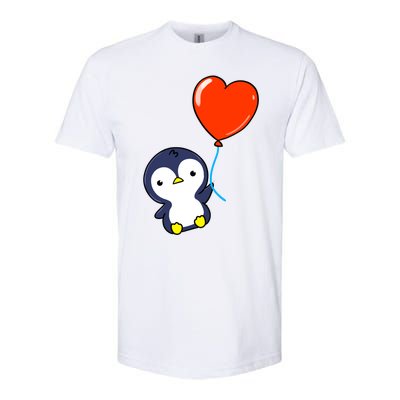 Penguin With Heart Balloon Valentines Day Penguin Great Gift Softstyle® CVC T-Shirt