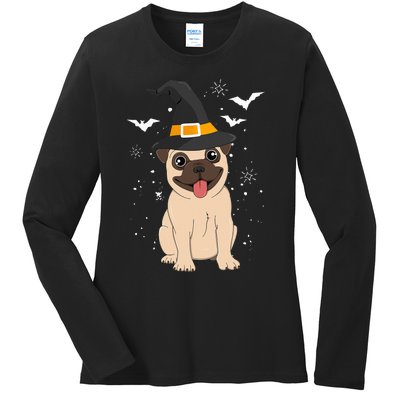 Pug Witch Halloween Dog Costume Spooky Pet Outfit for Trick or Treat Ladies Long Sleeve Shirt