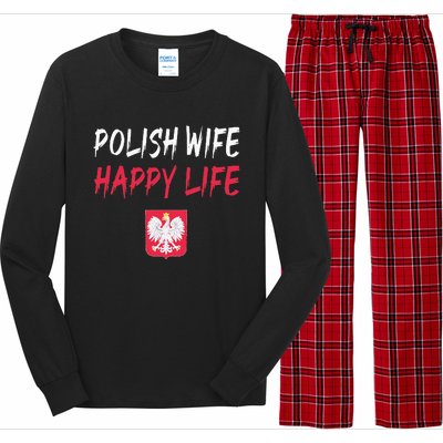 Polish Wife Happy Life Funny Poland Flag Polska Polish Long Sleeve Pajama Set