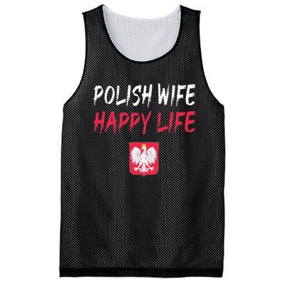 Polish Wife Happy Life Funny Poland Flag Polska Polish Mesh Reversible Basketball Jersey Tank