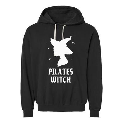 Pilates Witch Instructor Spooky Vibes Gym Halloween Costume Garment-Dyed Fleece Hoodie