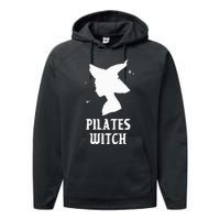 Pilates Witch Instructor Spooky Vibes Gym Halloween Costume Performance Fleece Hoodie