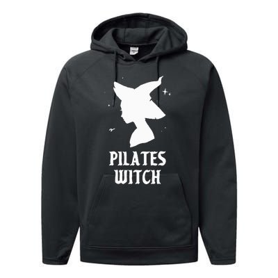 Pilates Witch Instructor Spooky Vibes Gym Halloween Costume Performance Fleece Hoodie